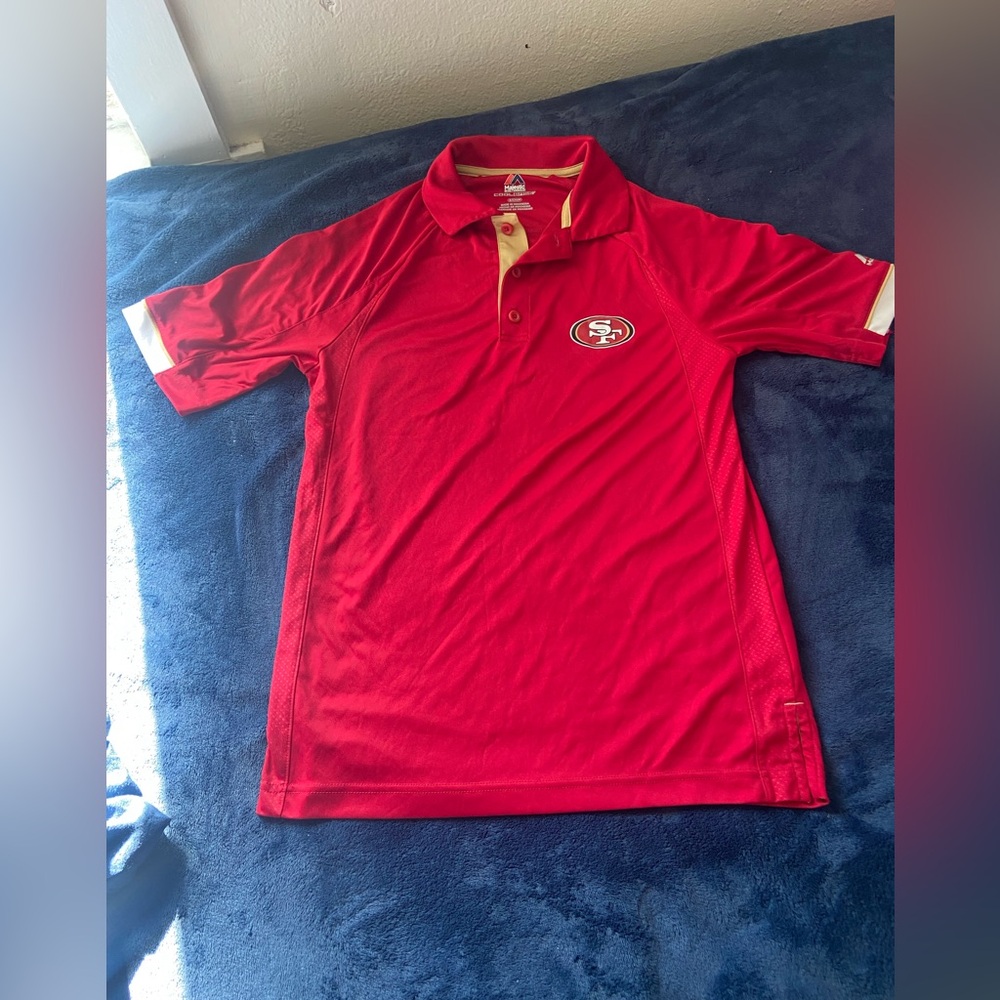Majestic Red and Cream Polo Shirt
